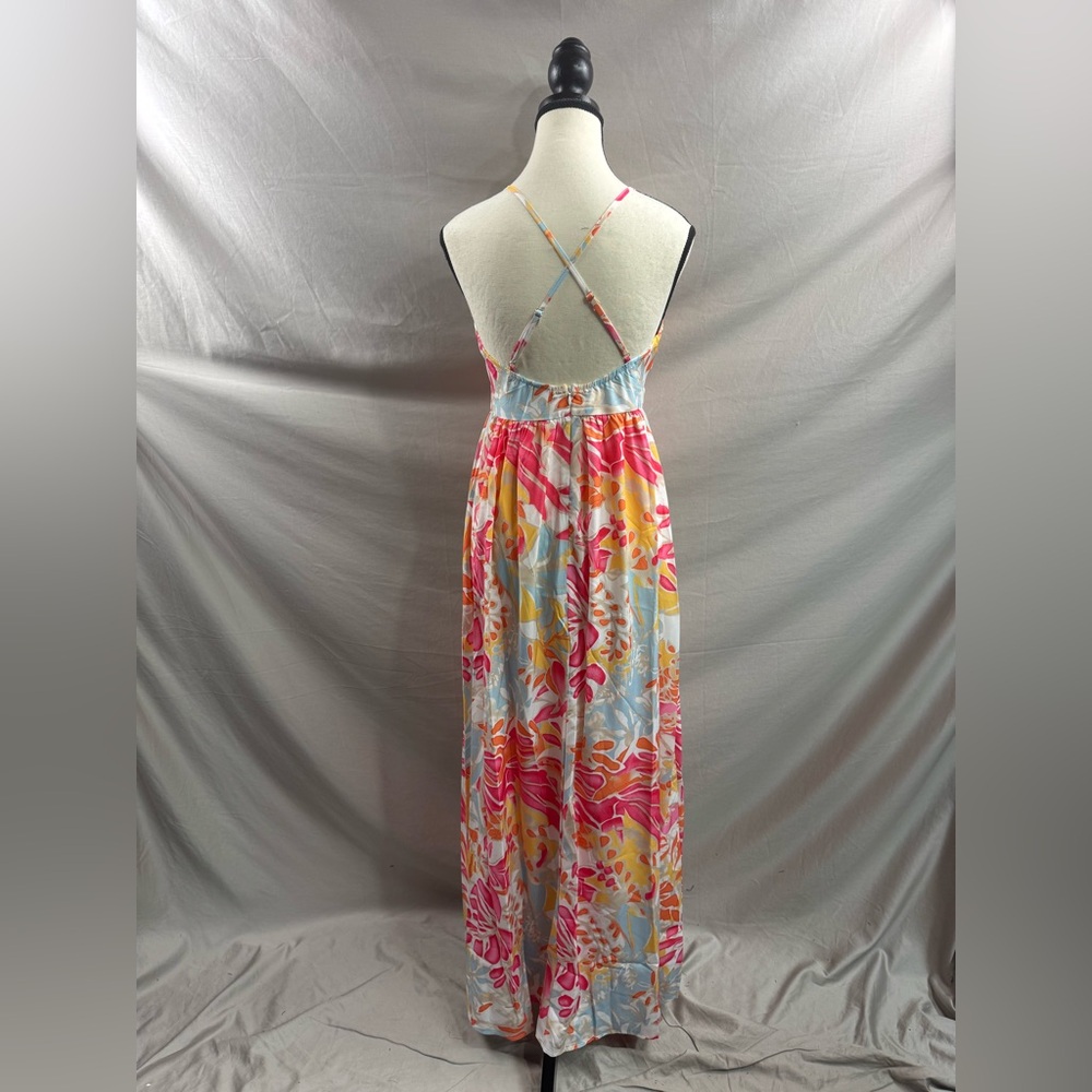 Criss Cross Tropical Print Maxi Dress - Picture 8 of 8